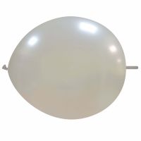 Silver Metallic 12" Linking Cattex Latex Balloon 50Ct