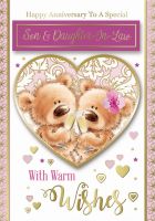 Anniversary Wishes - Son & Daughter In Law - Pack Of 12