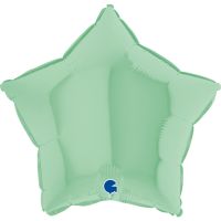 Star 18" Matte Green Foil Balloon GRABO Flat