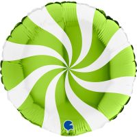 Christmas Swirly White and Lime Green 18" Foil Balloon
