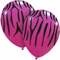 Superior 12"  Fuchsia/Black Tiger Print Latex 25ct