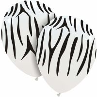 Superior 12"  White/Black Tiger Print Latex 25ct