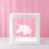 Unicorn Transparent Balloon Box 30x30x30cm