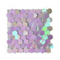 Pearlised Pink Sequin Wall Panel Hexagonal 30x30cm