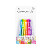 Cake candle set “Happy Birthday” multicolour 12ct