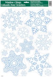 Christmas Window Clings Sheet - Snowflake 11.75"W x 17"H