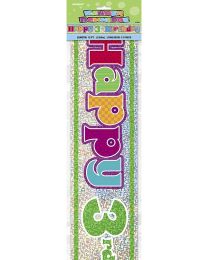 Happy 3rd Birthday Prismatic Banner - 12Ft.