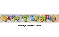 Happy 7th Birthday Prismatic Banner - 12Ft.