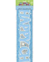 Blue Christening Prismatic Banner 12Ft.