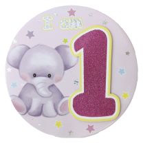 Age 1 Girl Badge W/Tipon 6ct