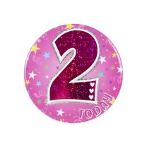 Age 2 Girl Badge W/Tipon 6ct
