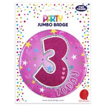 Age 3 Girl Badge W/Tipon 6ct