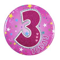 Age 3 Girl Badge W/Tipon 6ct