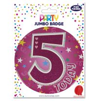Age 5 Girl Badge W/Tipon 6ct