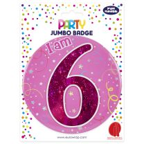 Age 6 Girl Badge W/Tipon 6ct