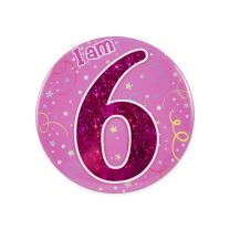 Age 6 Girl Badge W/Tipon 6ct