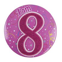 Age 8 Girl Badge W/Tipon 6ct