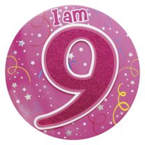 Age 9 Girl Badge W/Tipon 6ct