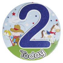 Age 2 Boy Badge W/Tipon 6ct