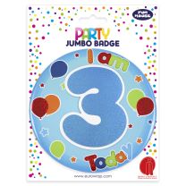 Age 3 Boy Badge W/Tipon 6ct