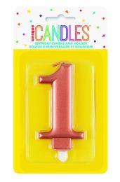 Numeral 1 Rose Gold Metallic Candle (Box of 6)