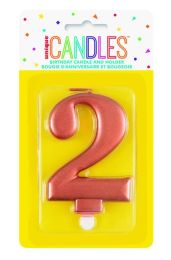 Numeral 2 Rose Gold Metallic Candle (Box of 6)