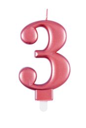 Numeral 3 Rose Gold Metallic Candle (Box of 6)