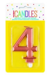 Numeral 4 Rose Gold Metallic Candle (Box of 6)