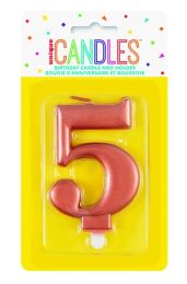 Numeral 5 Rose Gold Metallic Candle (Box of 6)