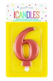 Numeral 6 Rose Gold Metallic Candle (Box of 6)