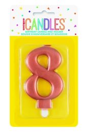 Numeral 8 Rose Gold Metallic Candle (Box of 6)