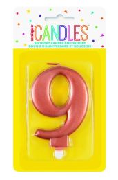 Numeral 9 Rose Gold Metallic Candle (Box of 6)