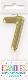 Numeral 8 Mini Gold Birthday Candle (Box of 6)     