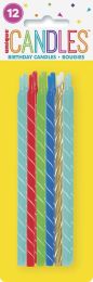 Bright Spiral 5" Birthday Candles 12ct