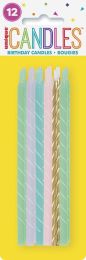 Pastel Spiral 5" Birthday Candles 12ct