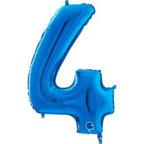 26" Blue No. 4 - Unpackaged Number Foil Balloon