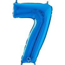 26" Blue No. 7 - Unpackaged Number Foil Balloon