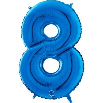26" Blue No. 8 - Unpackaged Number Foil Balloon