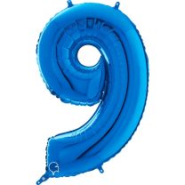 26" Blue No. 9 - Unpackaged Number Foil Balloon