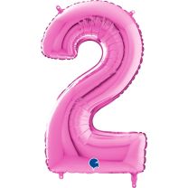 26" Fuschia No. 2 - Unpackaged Number Foil Balloon