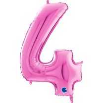 26" Fuschia No. 4 - Unpackaged Number Foil Balloon