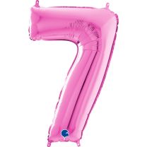 26" Fuschia No. 7 - Unpackaged Number Foil Balloon