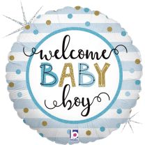 Baby Boy Stripes 18" Foil Balloon 