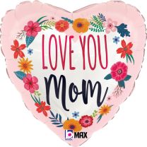 Satin Love You Mom Blossoms 18" Foil Balloon