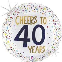 Dots Cheers To Age 40 - 18" Foil Balloon
