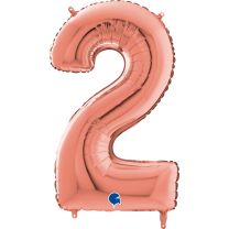 26" Rose Gold No. 2 - Unpackaged Number Foil Balloon