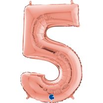 26" Rose Gold No. 5 - Unpackaged Number Foil Balloon