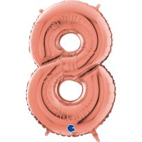 26" Rose Gold No. 8 - Unpackaged Number Foil Balloon