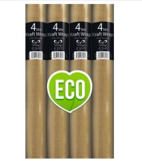 Eco Kraft Gift Wrap 4m 49ct