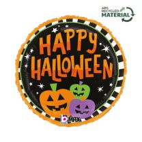 Halloween Stripe Pumpkins - 18" Foil Balloon